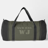 Military Green Gym Bag Custom Name Duffle Bag (Vorderseite)