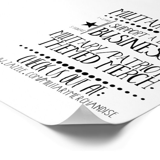 Military Merch. Advertisement Poster (Ecke)