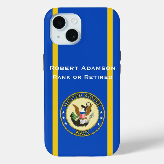 Military Navy Defense emblem personalize Case-Mate iPhone Hülle (Rückseite)