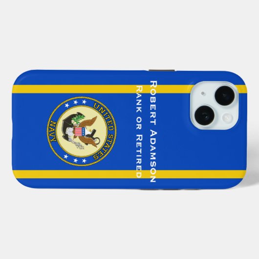 Military Navy Defense emblem personalize Case-Mate iPhone Hülle (Rückseite (Horizontal))