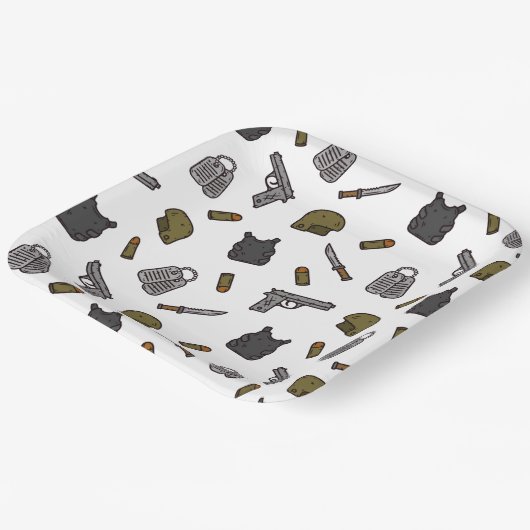 Military  pappteller (Gewinkelt)