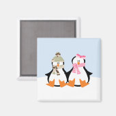 Military Penguin Couple Magnet (Vorderseite/Rückseite)
