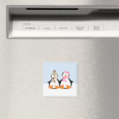 Military Penguin Couple Magnet (In Situ (Geschirrspüler))
