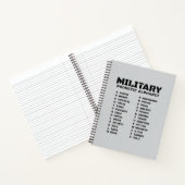 Military Phonetic Alphabet – Lined Notebook #1 Notizblock (Innenseite)