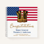 Military Retirement American Flag Army Guest Book Notizblock (Vorderseite)