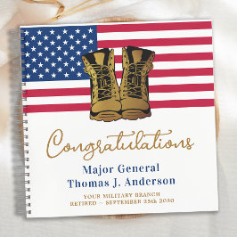 Military Retirement American Flag Army Guest Book Notizblock