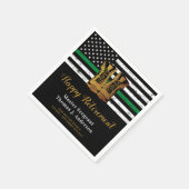 Military Retirement Army Thin Green Line Flag  Serviette (Ecke)