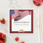 Military Retirement Flag Gold Crest Elegant Serviette (Beispiel)