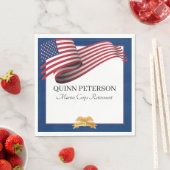 Military Retirement Flag Gold Crest Elegant Serviette (Beispiel)