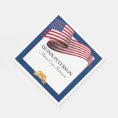 Military Retirement Flag Gold Crest Elegant Serviette (Ecke)
