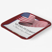 Military Retirement Flag Gold Crest Pappteller (Gewinkelt)