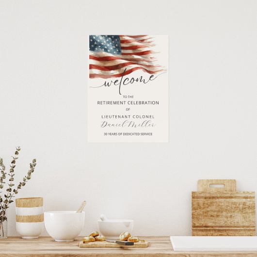 Military Retirement Welcome Poster | Editable (Küche)