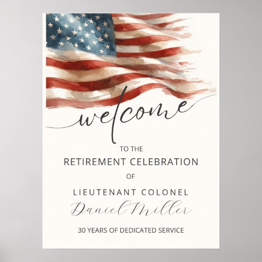 Military Retirement Welcome Poster | Editable (Vorne)