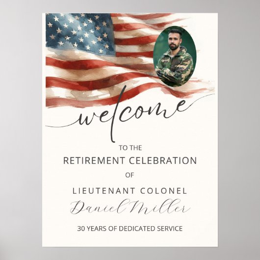 Military Retirement Welcome Poster with Photo (Vorne)