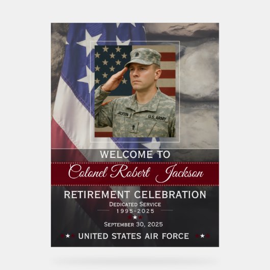 Military Retirement Welcome Sign Acrylschild (Vorderseite)