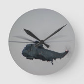 Military Sea King Helicopter Runde Wanduhr (Vorderseite)