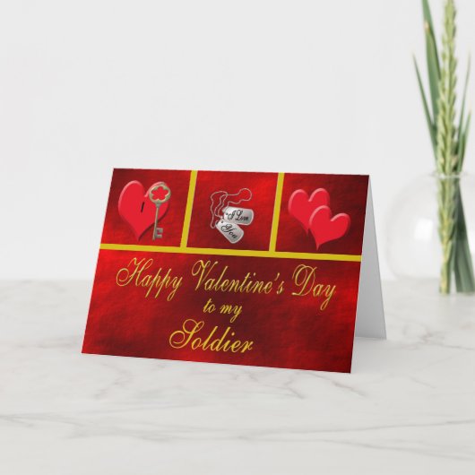 Military Soldier Valentine Card Feiertagskarte (Vorderseite)