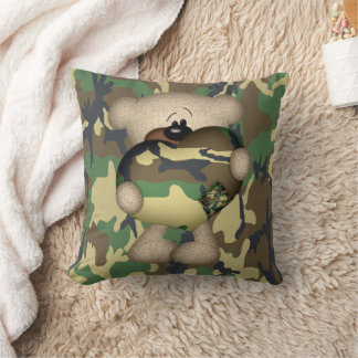 Military Teddy Bear With Giant Heart Kissen