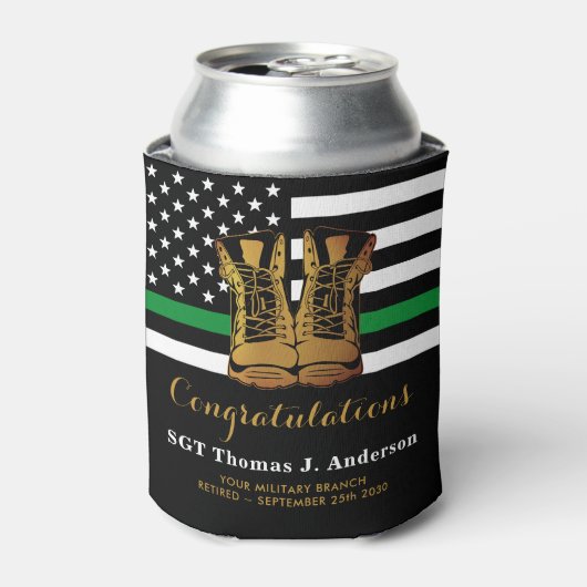 Military Thin Green Line Personalized Dosenkühler (Kanne Vorderseite)