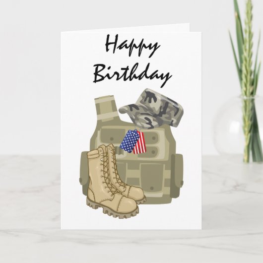 Military, USA Dog Tag, Veteran Soldier Birthday Karte (Vorderseite)