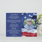 Military USA Flag Celebration Life Funerary Progra (Stehend Vorderseite)