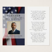 Military USA Flag Photo Memorial Prayer Card (Vorne & Hinten)