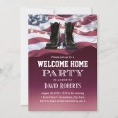 Military USA Flag Solider Homecoming Welcome Zuhau Einladung (Vorderseite)