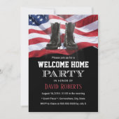 Military USA Flag Solider Welcome Zuhause Party Einladung (Vorderseite)