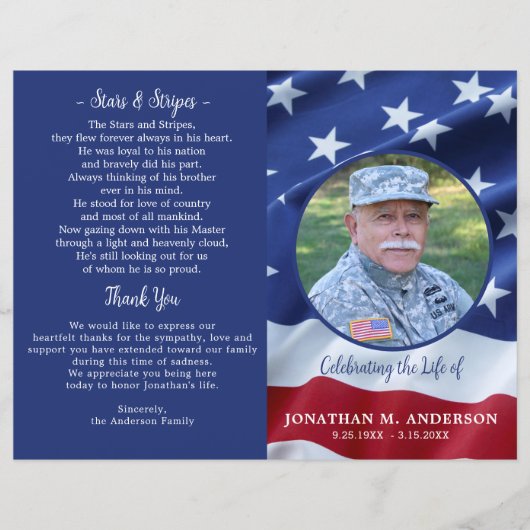 Military USA Flag Veteran Budget Funerbiter Progra (Vorderseite)