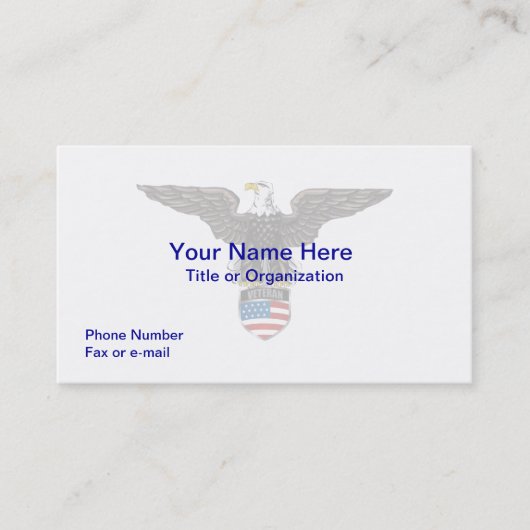 Military Veteran Eagle Business Card Visitenkarte (Vorderseite)