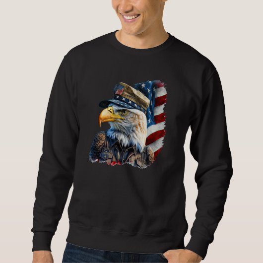 Military Veteran Patriotic American Flag 26 Sweatshirt (Vorderseite)