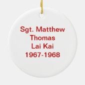 Military Vietnam War Veteran Custom Ornament (Hinten)