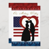 Military Wedding Invitation Silhouette Flag Heart Einladung (Vorne/Hinten)