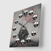 Militärzeit 24 Stunden Quadratische Wanduhr (Winkel)