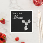 Milk and Cookie Mustache Mouse First Birthday Serviette (Beispiel)