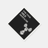 Milk and Cookie Mustache Mouse First Birthday Serviette (Ecke)