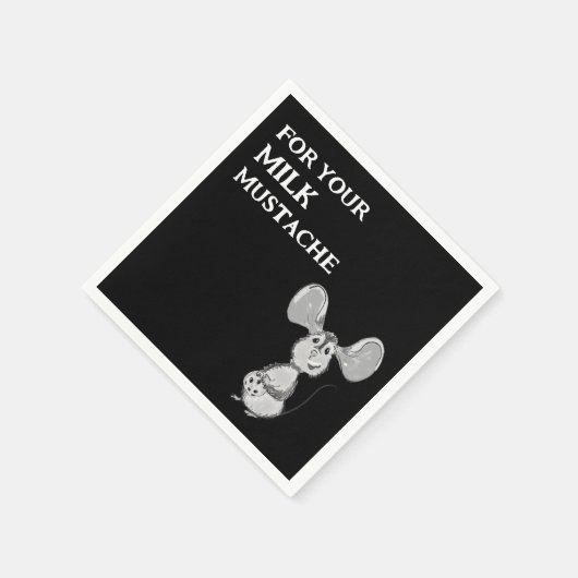 Milk and Cookie Mustache Mouse First Birthday Serviette (Ecke)