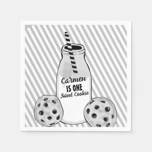 Milk and Cookie Sweet One First Birthday Serviette (Vorderseite)