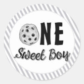 Milk and Cookies Sweet First Birthday Runder Aufkleber (Vorderseite)