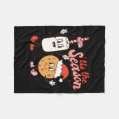 Milk And Cookies Tis The Season Holiday Fleecedecke (Vorderseite (Horizontal))
