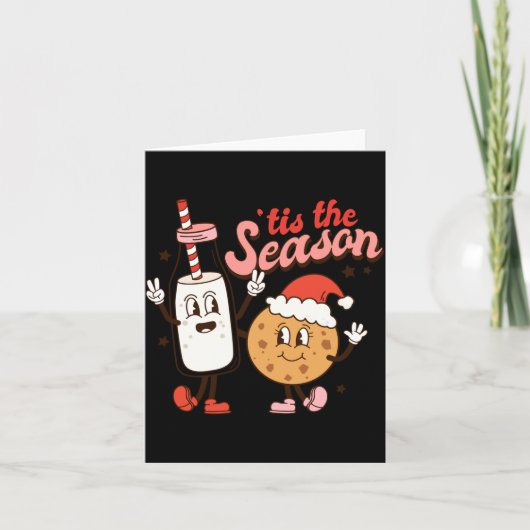 Milk And Cookies Tis The Season Holiday  Karte (Vorderseite)