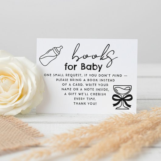 Milk Bottle and Champagne Books For Baby Request Begleitkarte