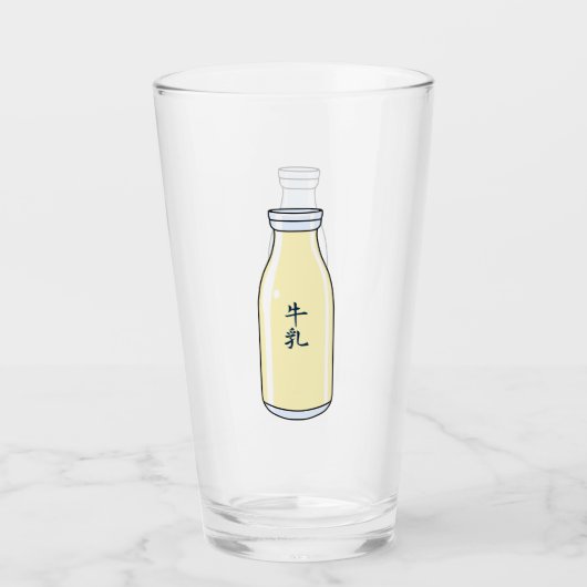Milk bottle with Japanese Kanji Glas (Vorderseite)