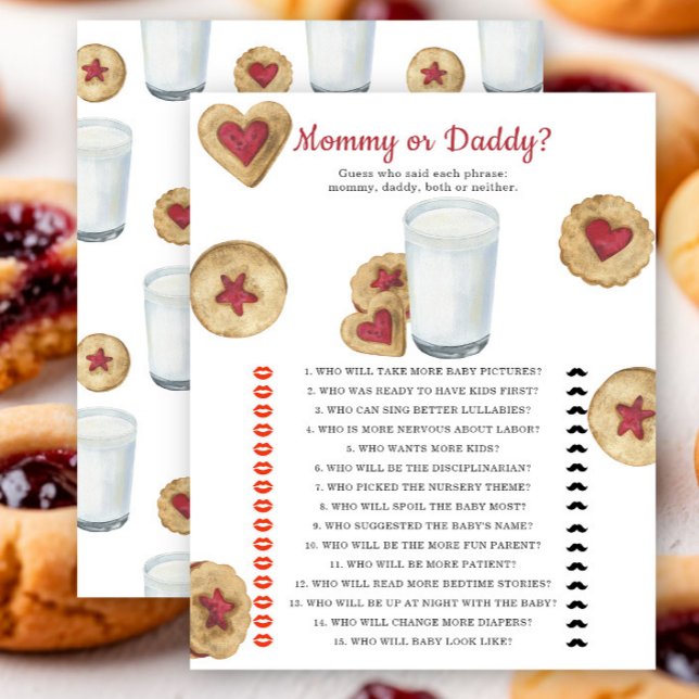 Milk & cookies baby shower Mommy or daddy game (Von Creator hochgeladen)