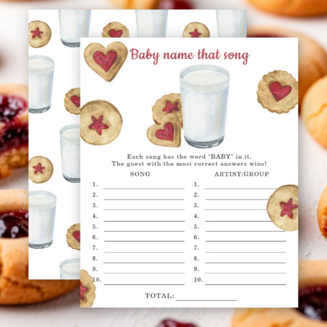 Milk & Cookies Baby shower Name that song game (Von Creator hochgeladen)