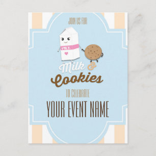 Milk & Cookies Vintage-Party-Event Postkarte