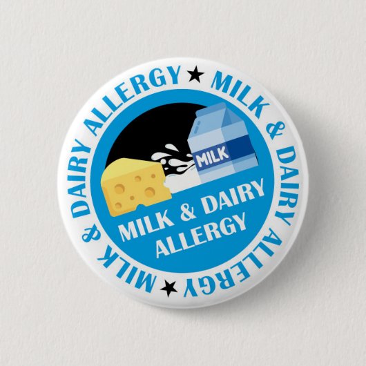 Milk & Dairy Allergy Badge Button (Vorderseite)