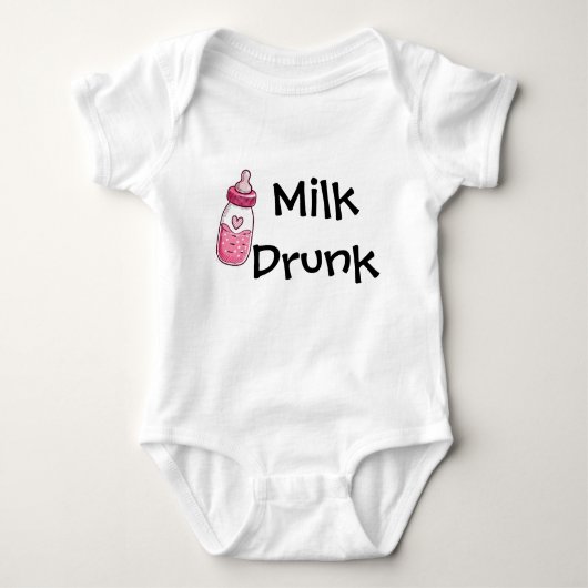 Milk Drunk Cute Baby Bottle Art Baby Strampler (Vorderseite)