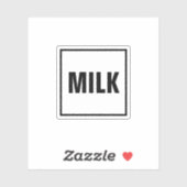 “MILK” Label Sticker – Minimalist design (Blatt)