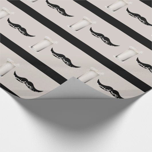 Milk Mustache Creme Geschenkpapier (Ecke)